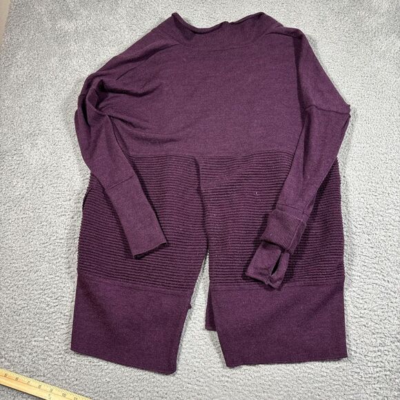 Lululemon Sit in Lotus Wrap II Merino Wool Open Cardigan Sz 6 Pockets Purple - Picture 6 of 6